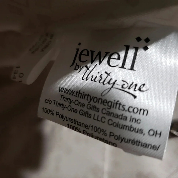 Jewel  by Thirty-One Large Green/White Tote Bag . - Picture 5 of 6